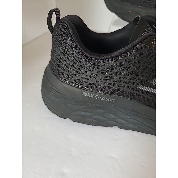 Skechers WMS 9.5 Go Run Max Cushion Shoes Sneaker Black Lace Up Low - Picture 3 of 12